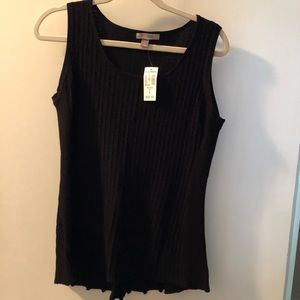 Roz & Ali Women’s Black Sleeveless Sweater Top NWT
